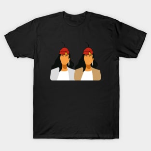 Madeira Island female couple no face illustration using the traditional folklore hat T-Shirt